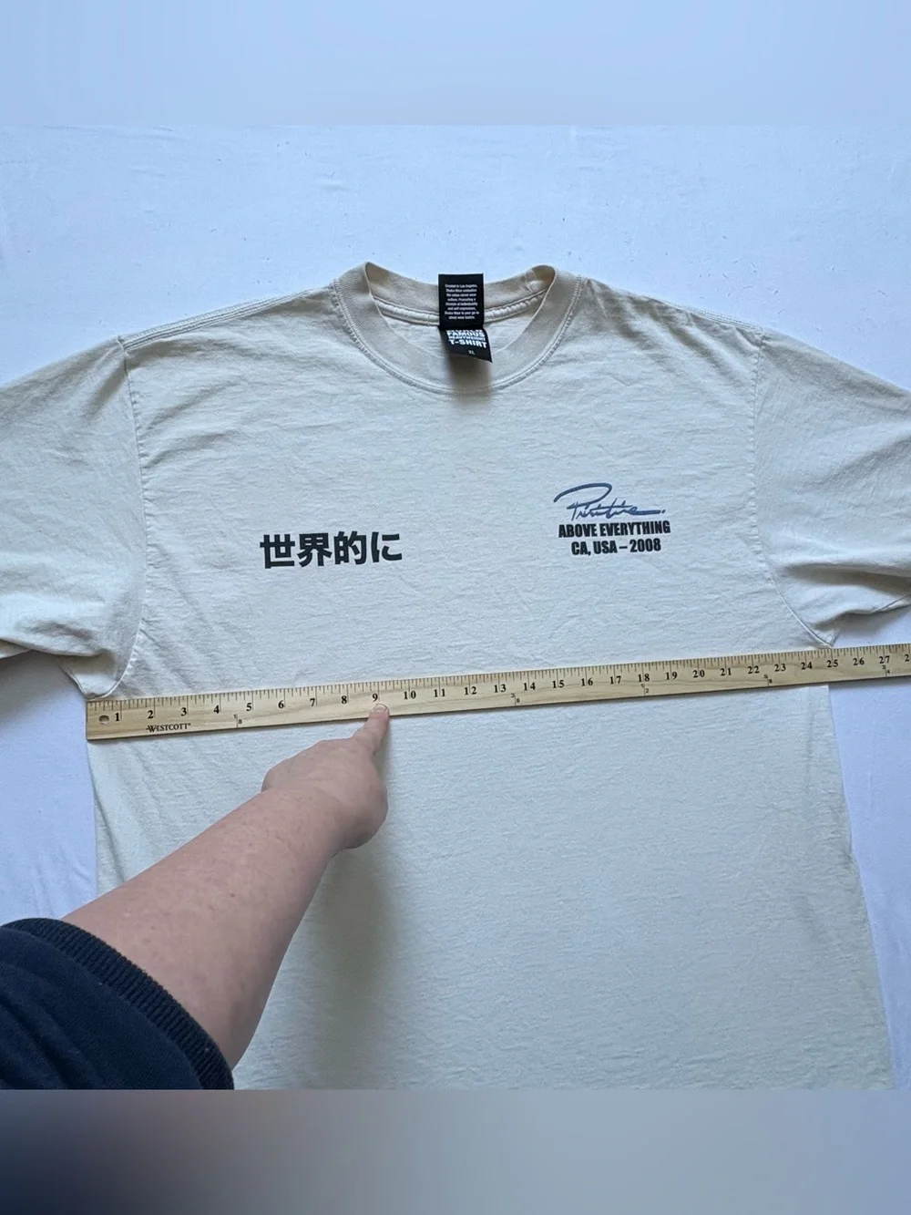 SHAKA WEAR World Famous Heavyweight Garment Dyed Graphic Tee Beige Men’s XL